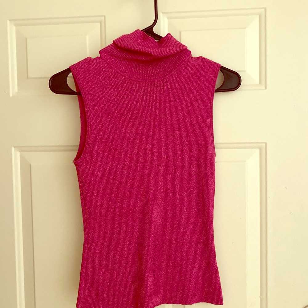 Nygard sparkling pink sleeveless turtleneck
